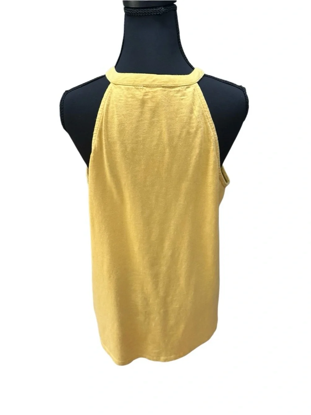 Keep In Touch Boho Hippie Yellow Embroidered Halter Tank Top EUC Size L
